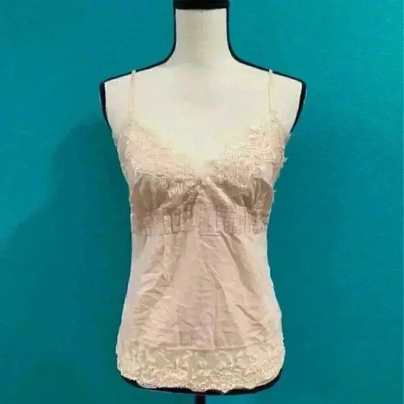 Bernini blush pink lace camisole tank top in size medium - Picture 1 of 7